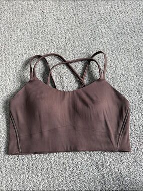 Women’s Ribbed longline sports bra– Brown